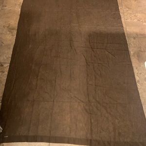 Brown Crinkle Voile Window Curtain